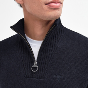 Barbour Essential Navy Half Zip Sweater